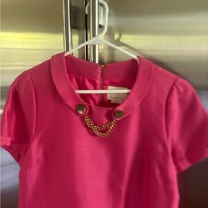 Kate Spade Pink Sheath dress with Gold Chain Accent size 12
